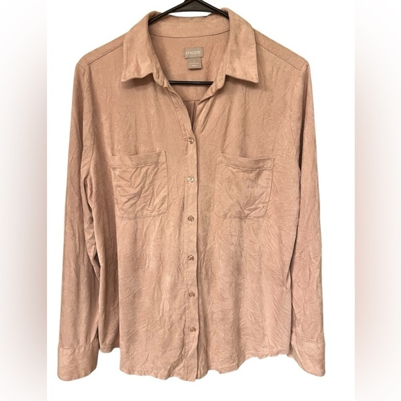 Gorgeous Super Soft Pink Chicos Button Down Top - Picture 1 of 4